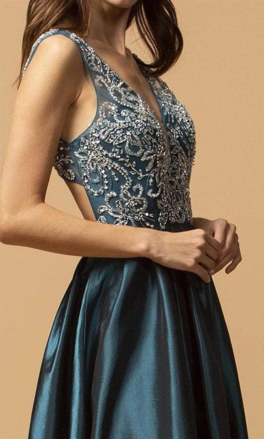 Trevi Collection - L2244 Beaded Sleeveless Evening Dress Evening Dresses