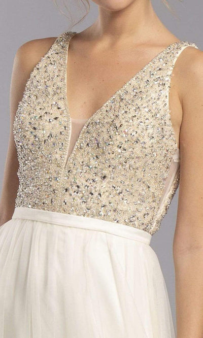 Trevi Collection - L2247 Beaded Full Length Evening Dress Evening Dresses