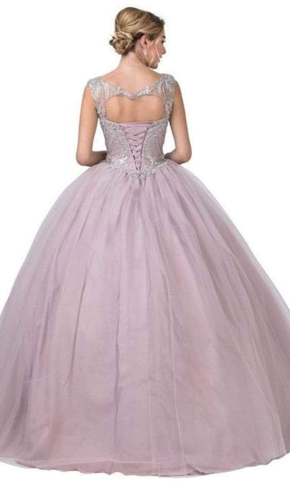 Trevi Collection - L2258 Illusion Bateau Beaded Ball Gown Ball Gowns