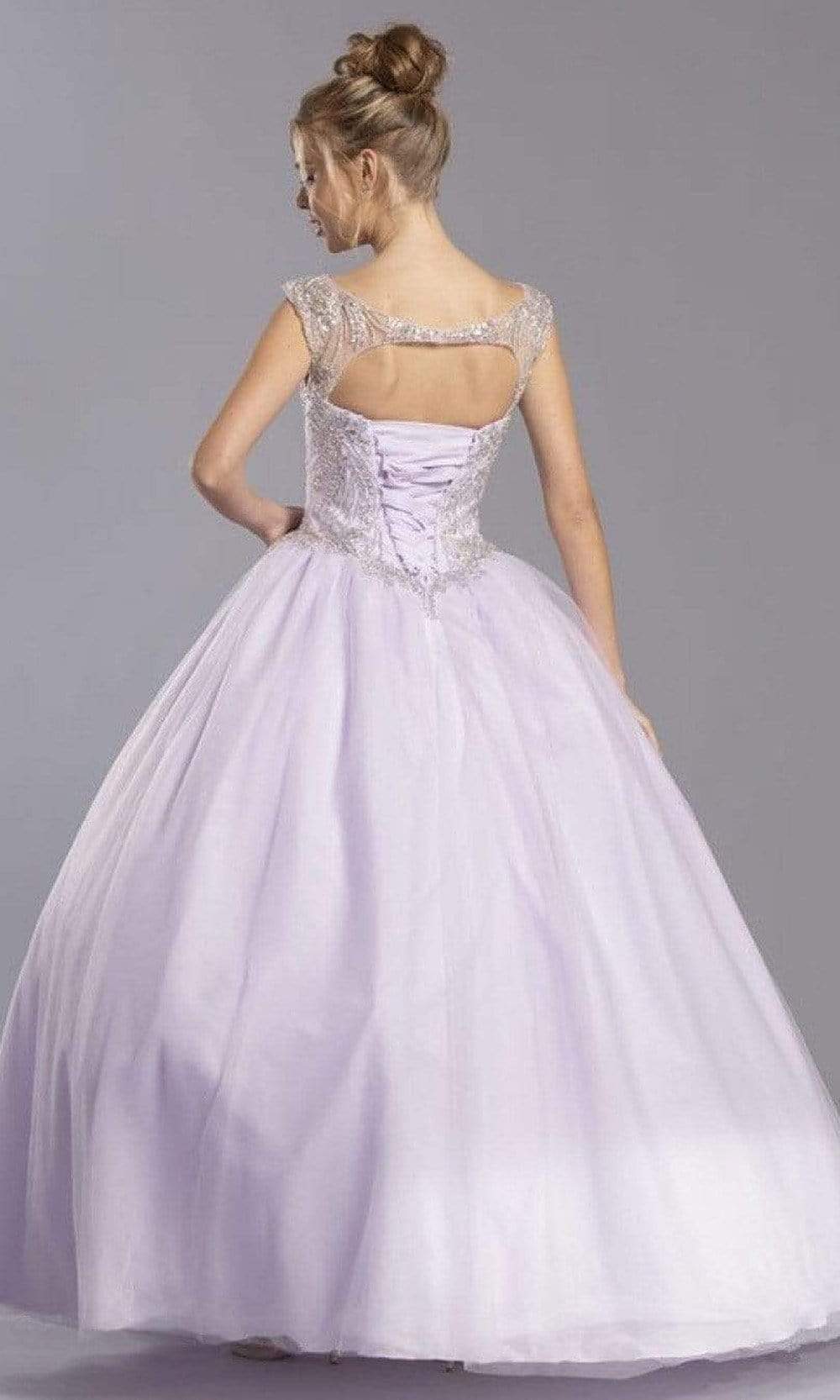 Trevi Collection - L2258 Illusion Bateau Beaded Ball Gown Ball Gowns