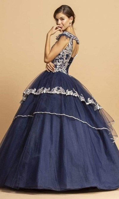 Trevi Collection - L2259 Off Shoulder Short Sleeves Ball Gown Ball Gowns