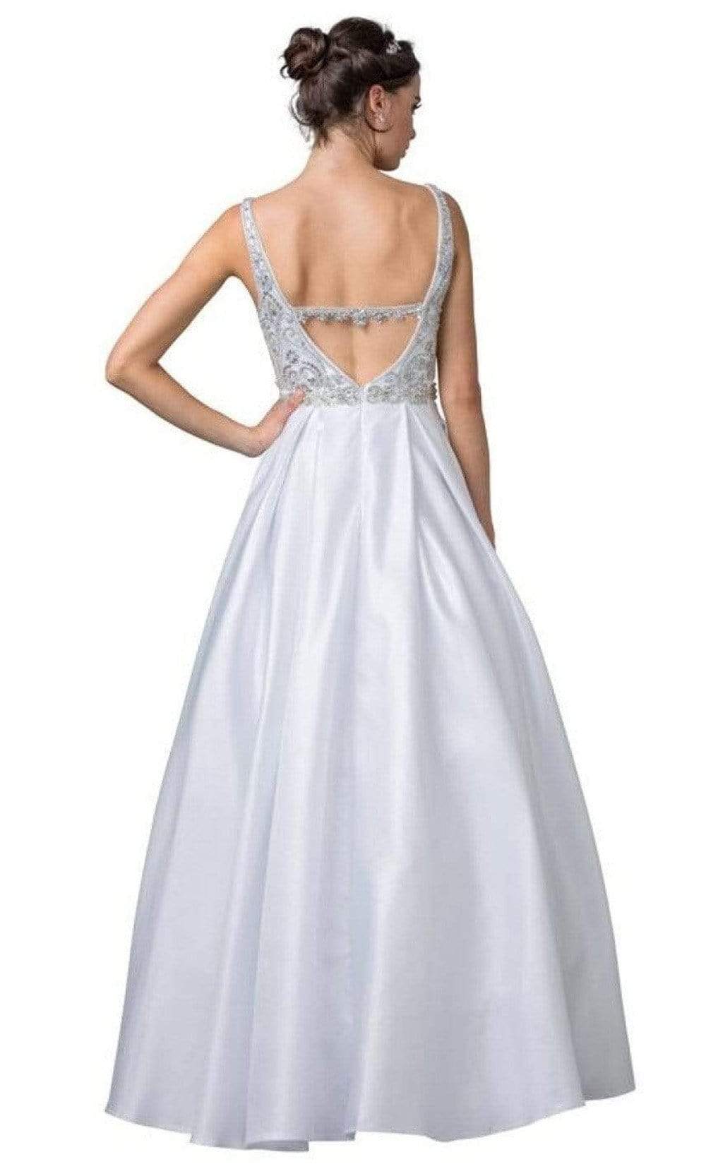 Trevi Collection - L2261 Jewel-Trimmed Cutout Back Dress Prom Dresses