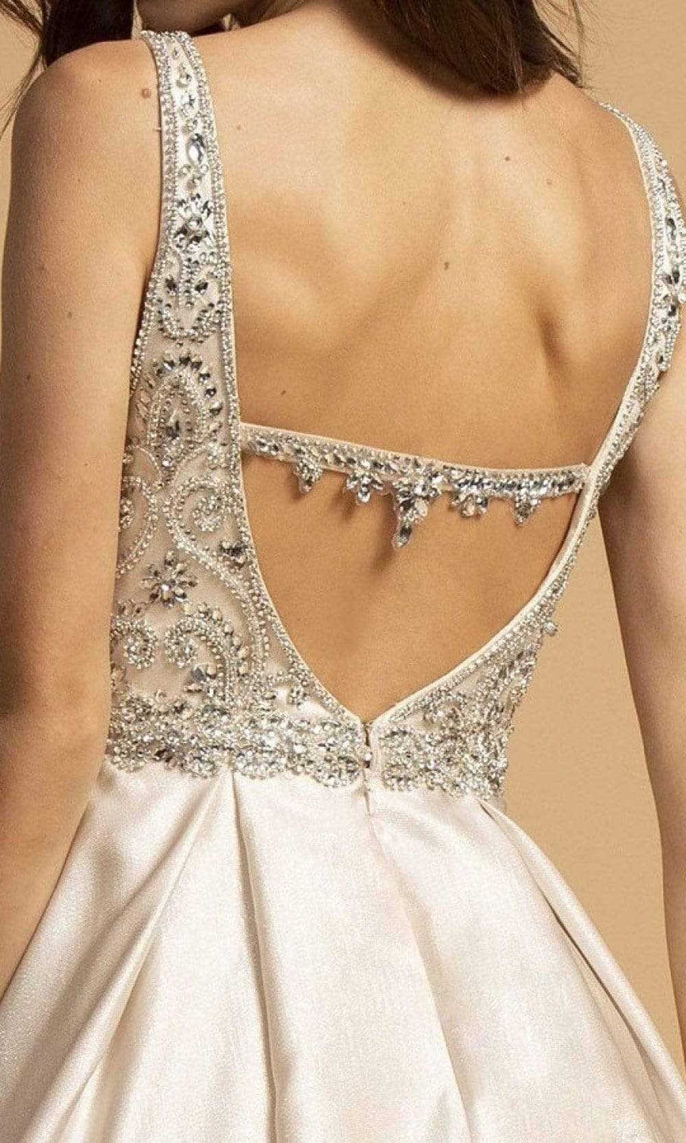 Trevi Collection - L2261 Jewel-Trimmed Cutout Back Dress Prom Dresses