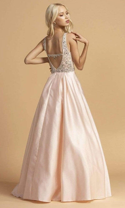 Trevi Collection - L2261 Jewel-Trimmed Cutout Back Dress Prom Dresses