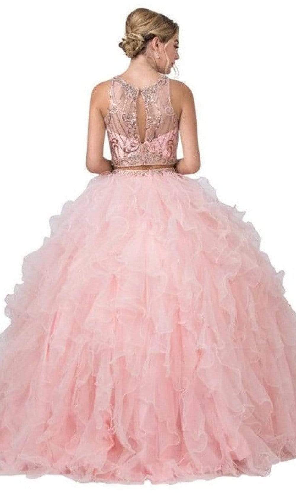 Trevi Collection - L2281 Illusion Jewel Two Piece Ball Gown Ball Gowns