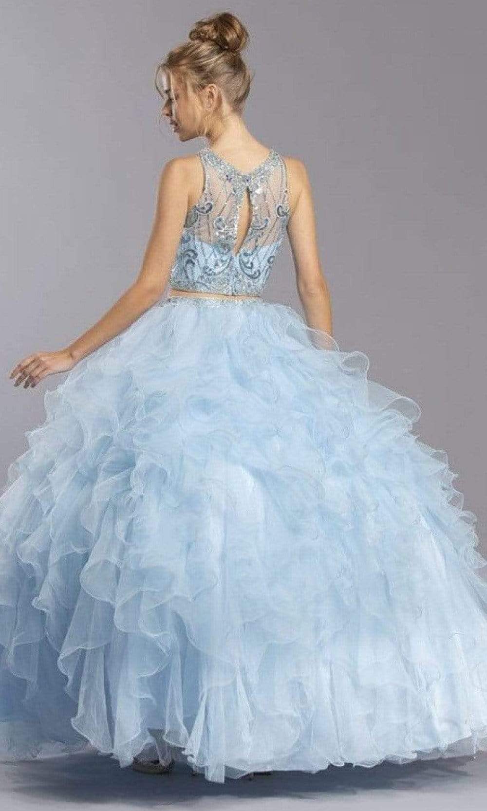 Trevi Collection - L2281 Illusion Jewel Two Piece Ball Gown Ball Gowns