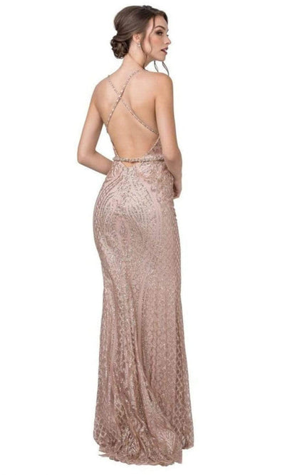 Trevi Collection - L2316 Plunging V-Neck Sheath Evening Dress Evening Dresses