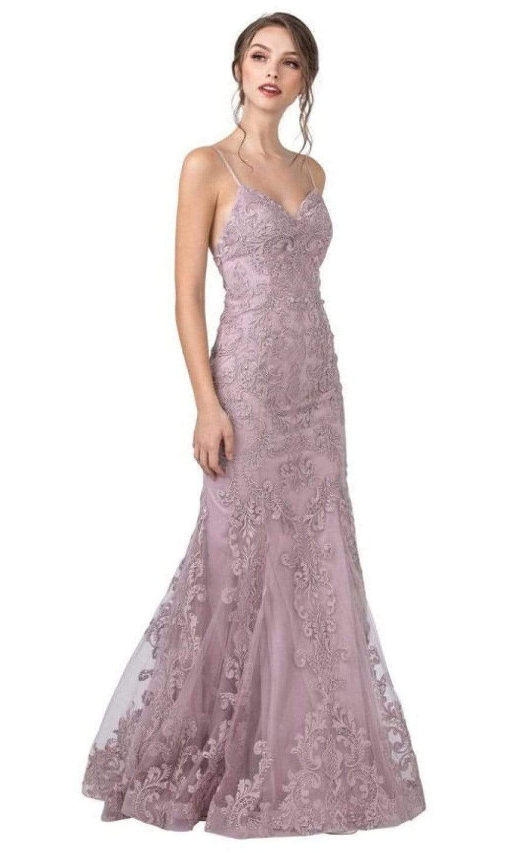 Trevi Collection - L2349 Sweetheart Trumpet Sleeveless Dress Evening Dresses XXS / Mauve