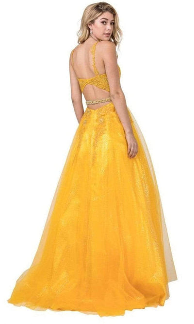 Trevi Collection - L2360 Thin Straps Appliques A-Line Dress Prom Dresses