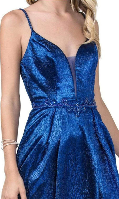 Trevi Collection - L2370 Thin Straps Plunging V-Neck A-Line Dress Prom Dresses