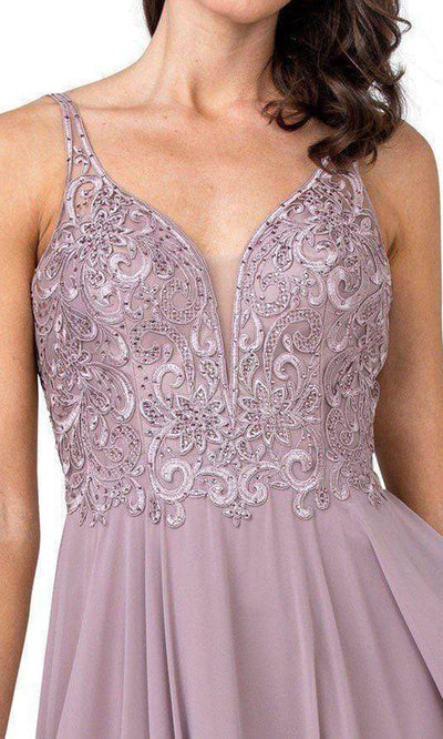 Trevi Collection - L2385 Sleeveless Lace Ornate Long Dress Prom Dresses