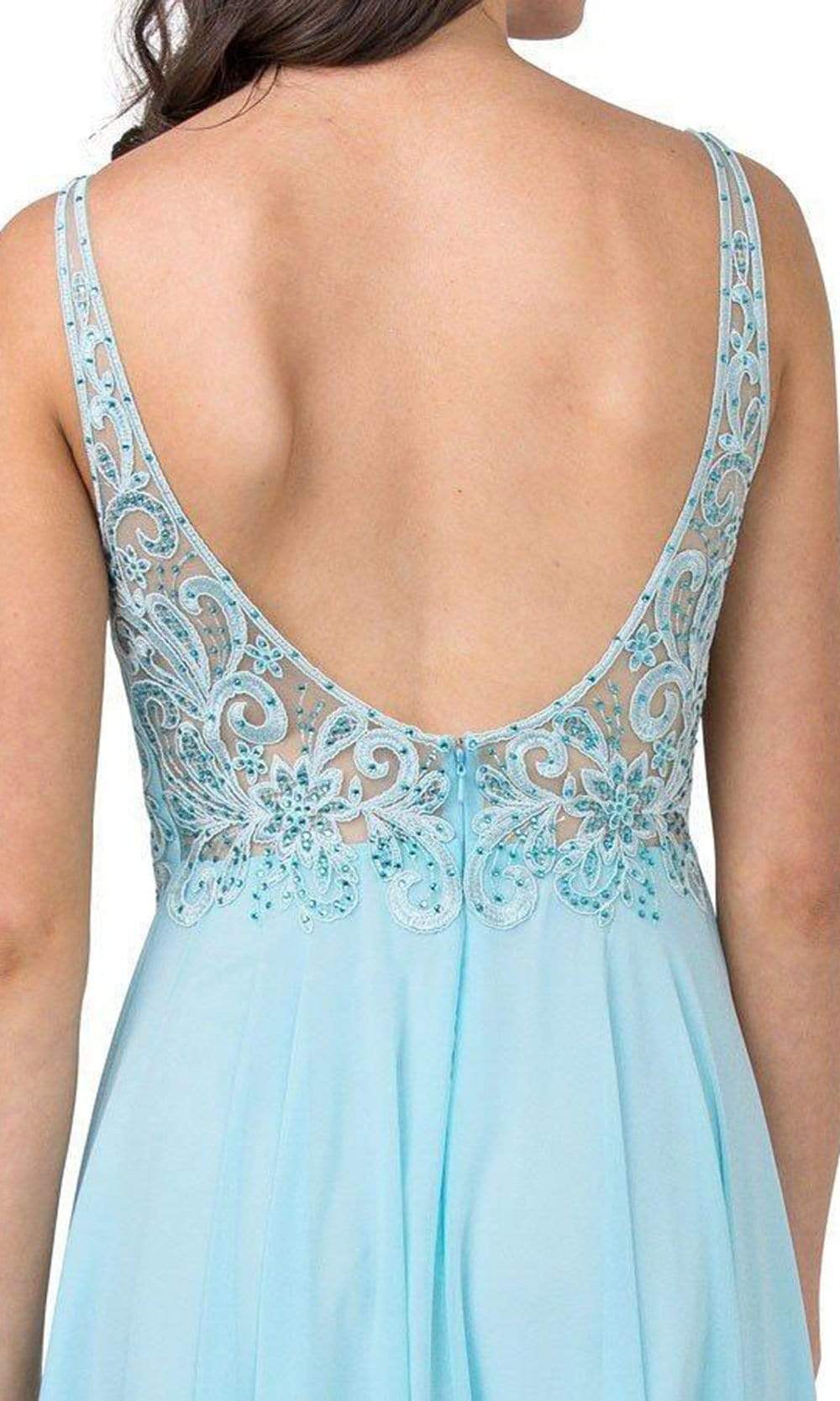 Trevi Collection - L2385 Sleeveless Lace Ornate Long Dress Prom Dresses