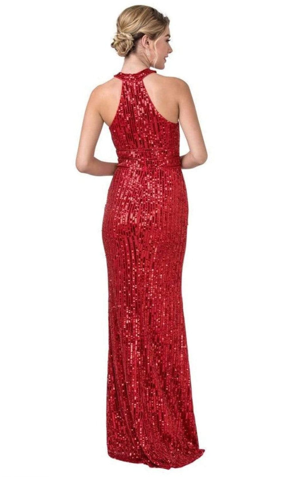 Trevi Collection - L2391 Halter Sheath Sleeveless Dress Evening Dresses