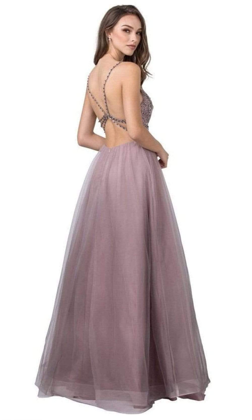 Trevi Collection - L2416 Strappy Back Bedazzled Gown Prom Dresses