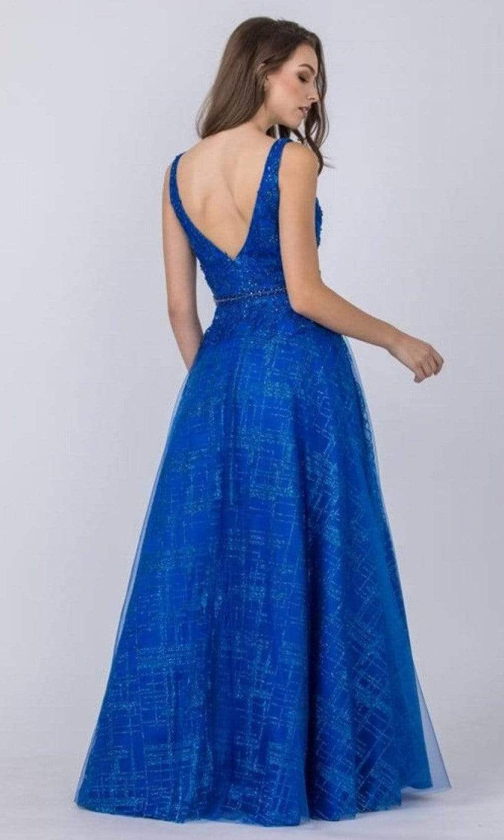 Trevi Collection - L2419 V Back Sleeveless Evening Dress Prom Dresses
