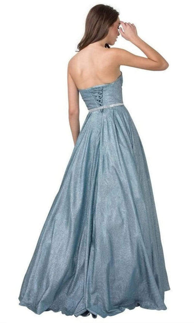 Trevi Collection - L2434 Straight Neck Strapless A-Line Gown Prom Dresses