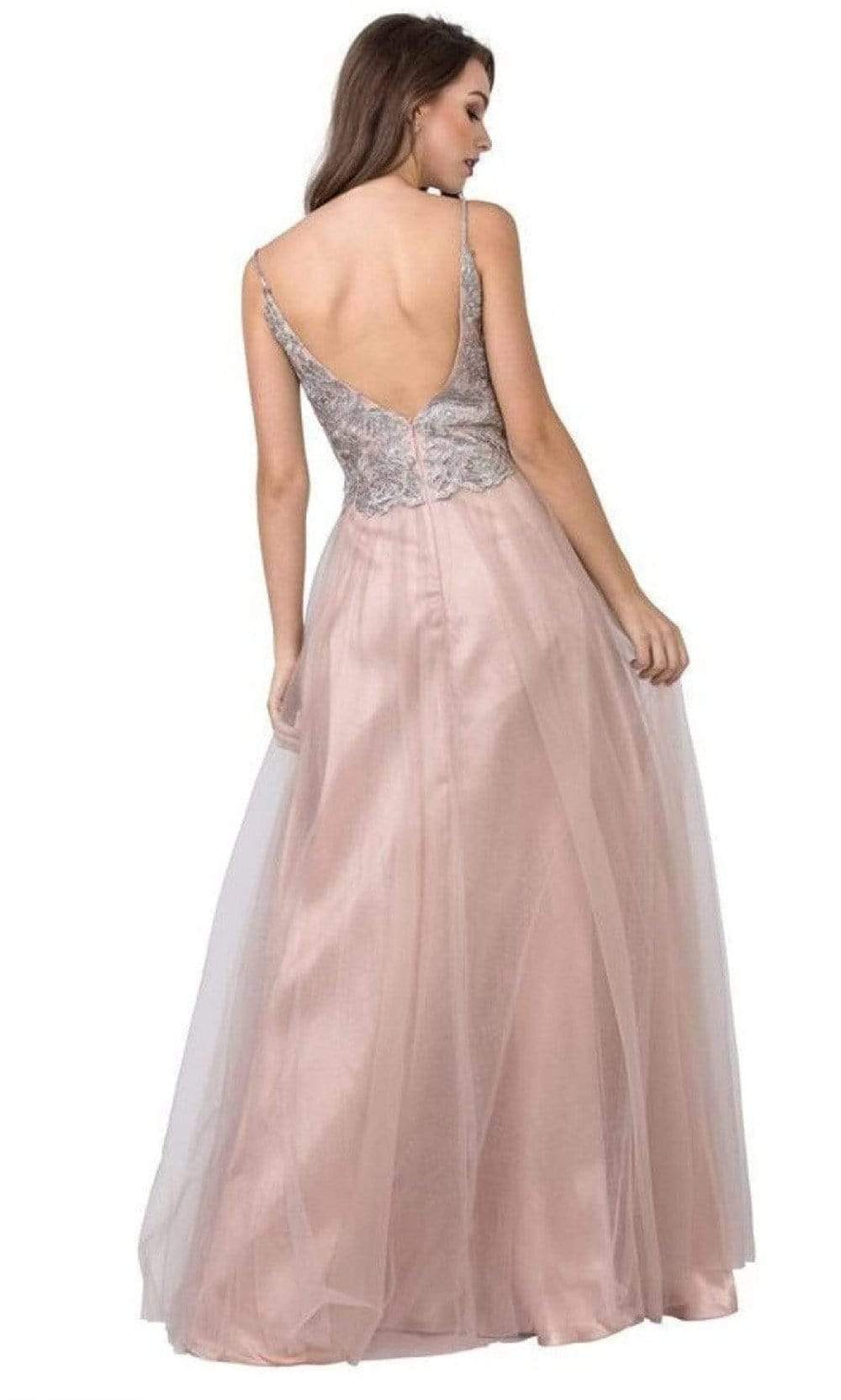 Trevi Collection - L2447 Embroidered Bod Glittery A-Line Gown Prom Dresses