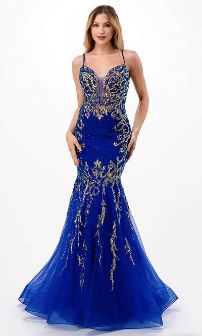 Trevi Collection L2659 - Trumpet Prom Dress XXS / Royal