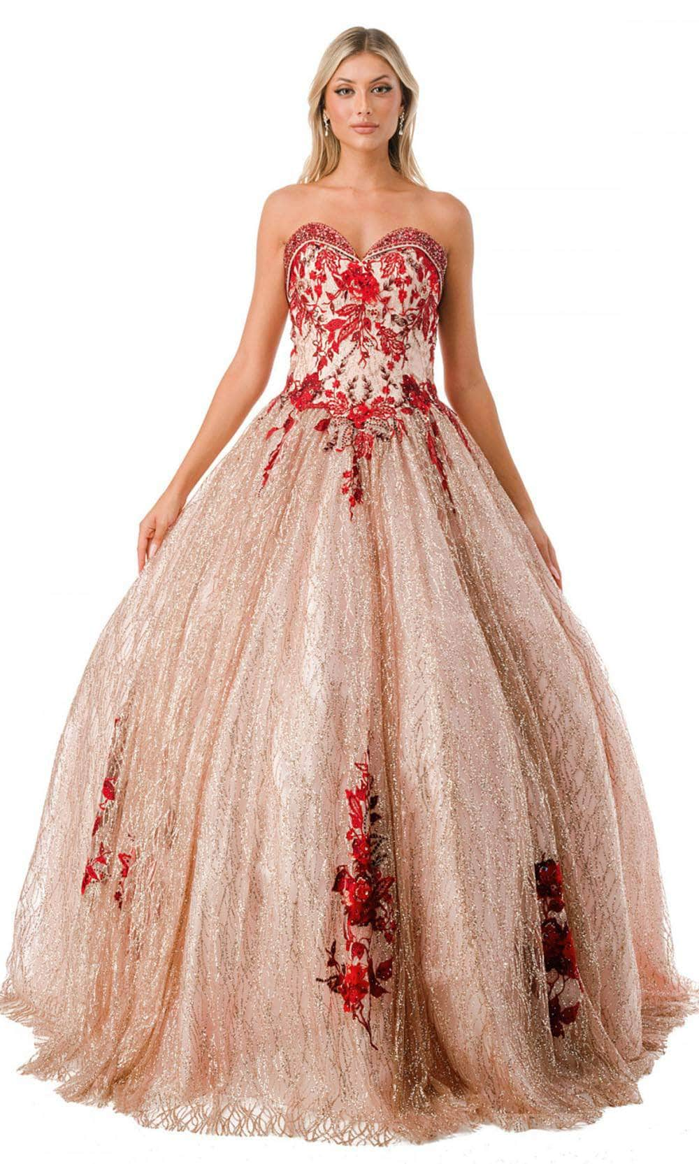 Trevi Collection L2730 - Strapless Ballgown XS / Rosegold