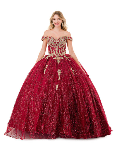 Trevi Collection L2753T - Sweetheart Glitter Ballgown Special Occasion Dress XXS / Burgundy