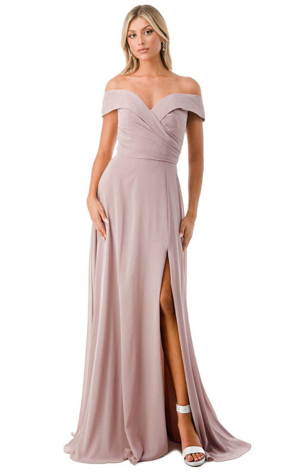 Trevi Collection L2767Y - Off Shoulder Evening Gown XS / Mauve