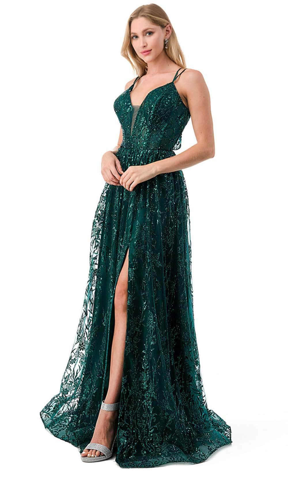 Trevi Collection L2769T - Evening Prom Dress with Slit