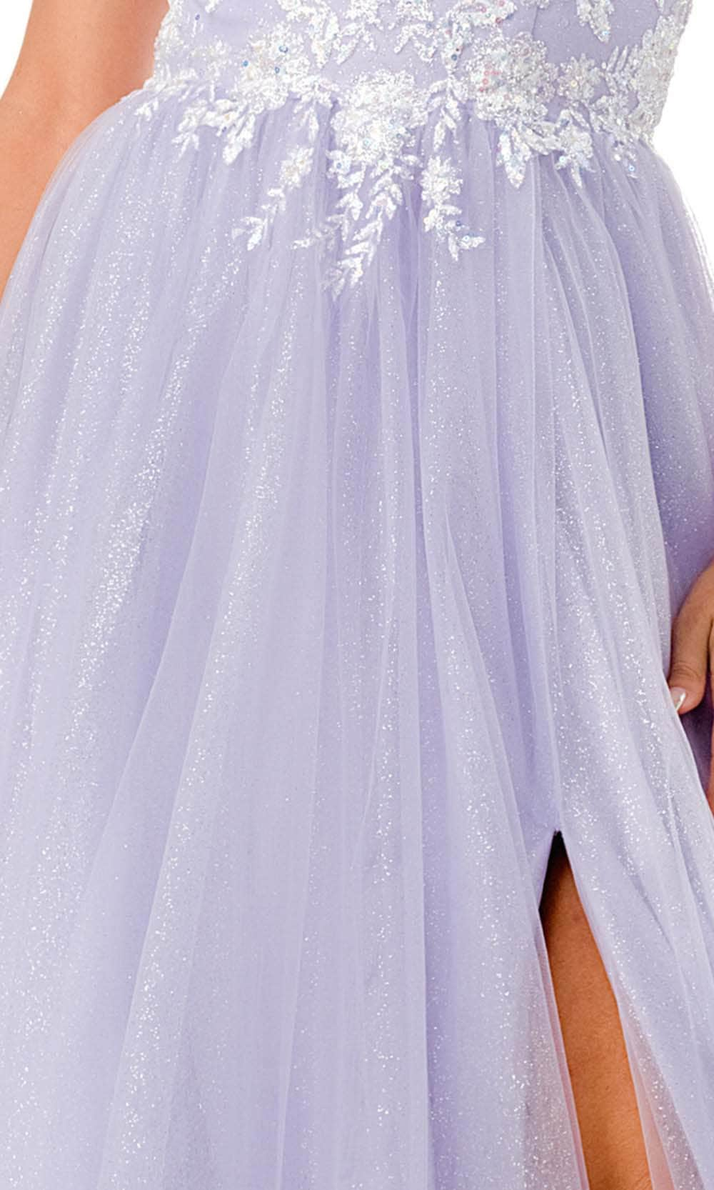 Trevi Collection L2770T - Sequins Tulle Prom Dress