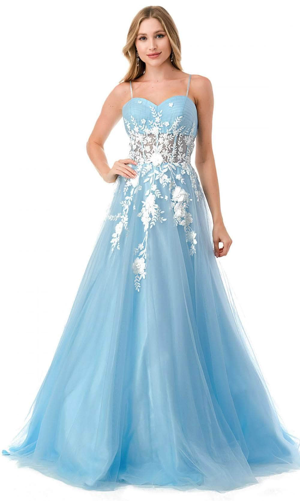 Trevi Collection L2778B - Sweetheart Neckline Ballgown XS / Ice Blue