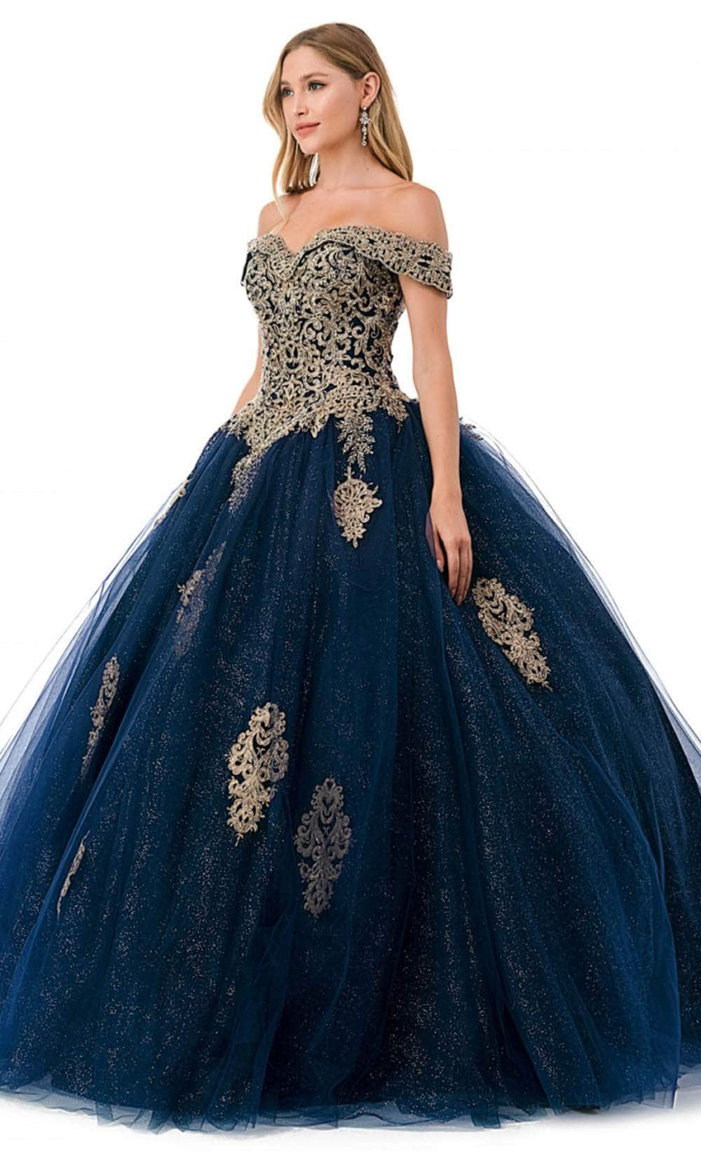 Trevi Collection L2779C - Embroidered Ballgown