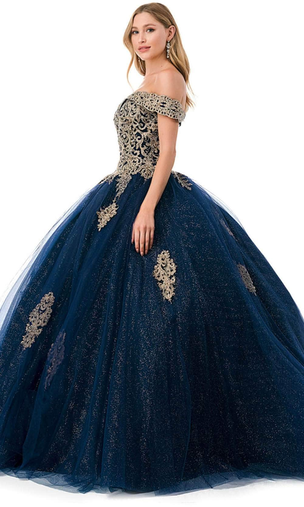 Trevi Collection L2779C - Embroidered Ballgown