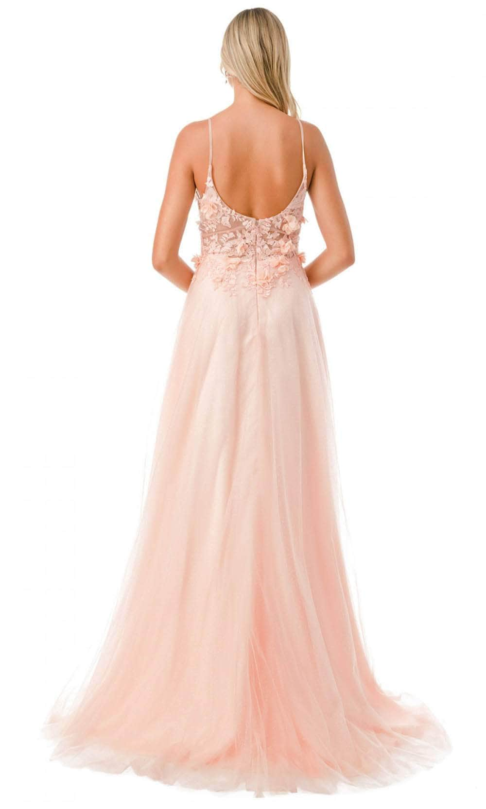 Trevi Collection L2782A - Plunging V-Neck Evening Gown