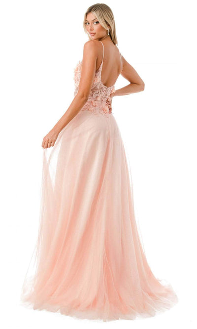 Trevi Collection L2782A - Plunging V-Neck Evening Gown