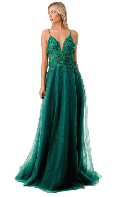 Trevi Collection L2782A - Plunging V-Neck Evening Gown