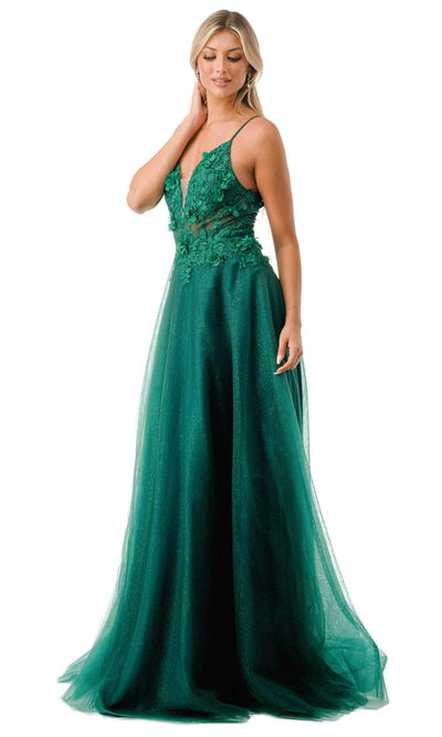 Trevi Collection L2782A - Plunging V-Neck Evening Gown