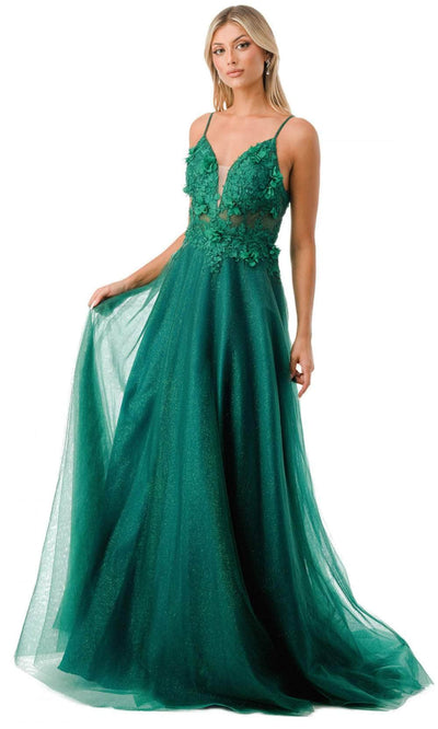 Trevi Collection L2782A - Plunging V-Neck Evening Gown