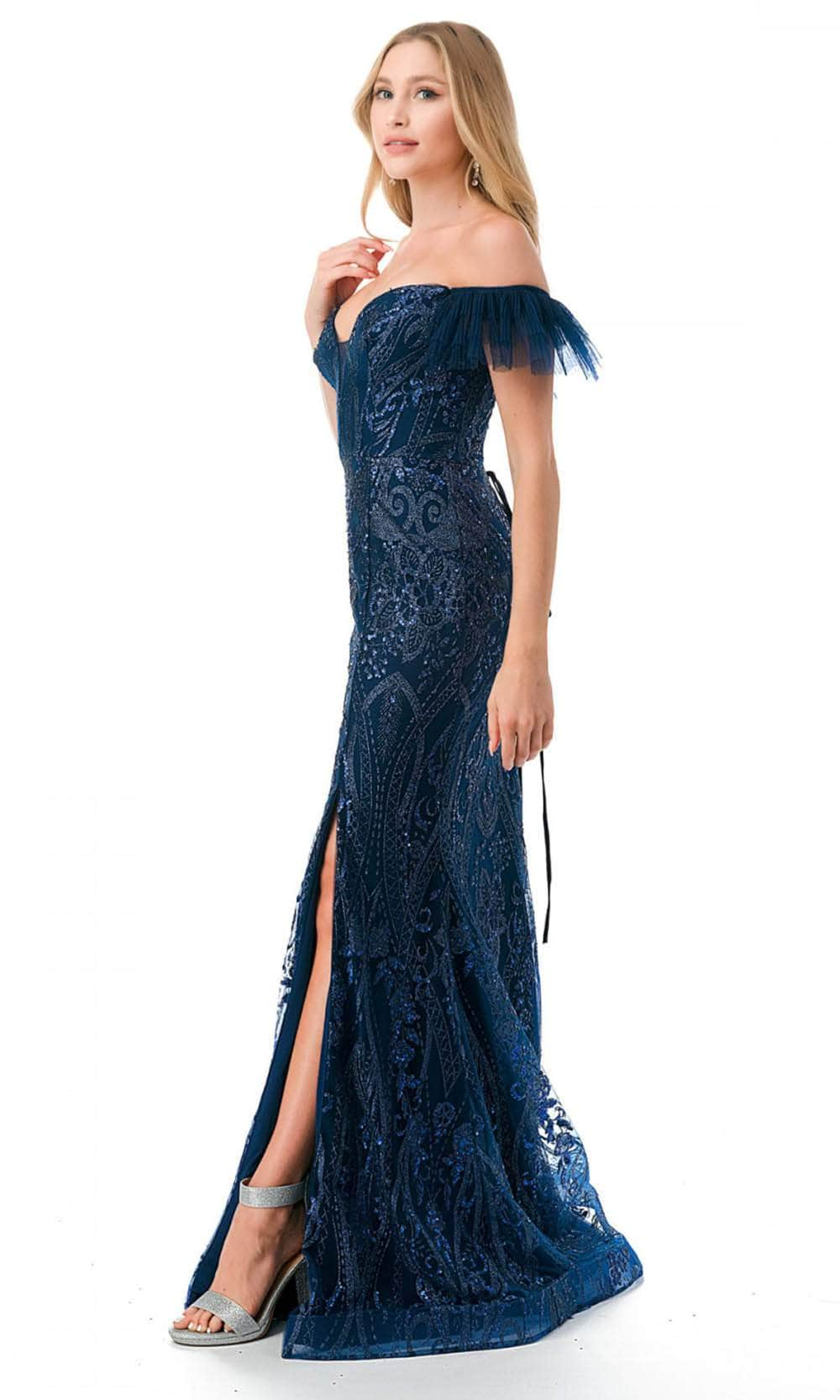 Trevi Collection L2786F - Embellished Evening Gown