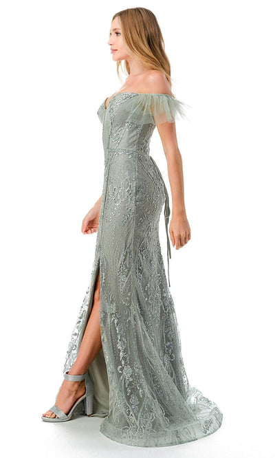 Trevi Collection L2786F - Embellished Evening Gown