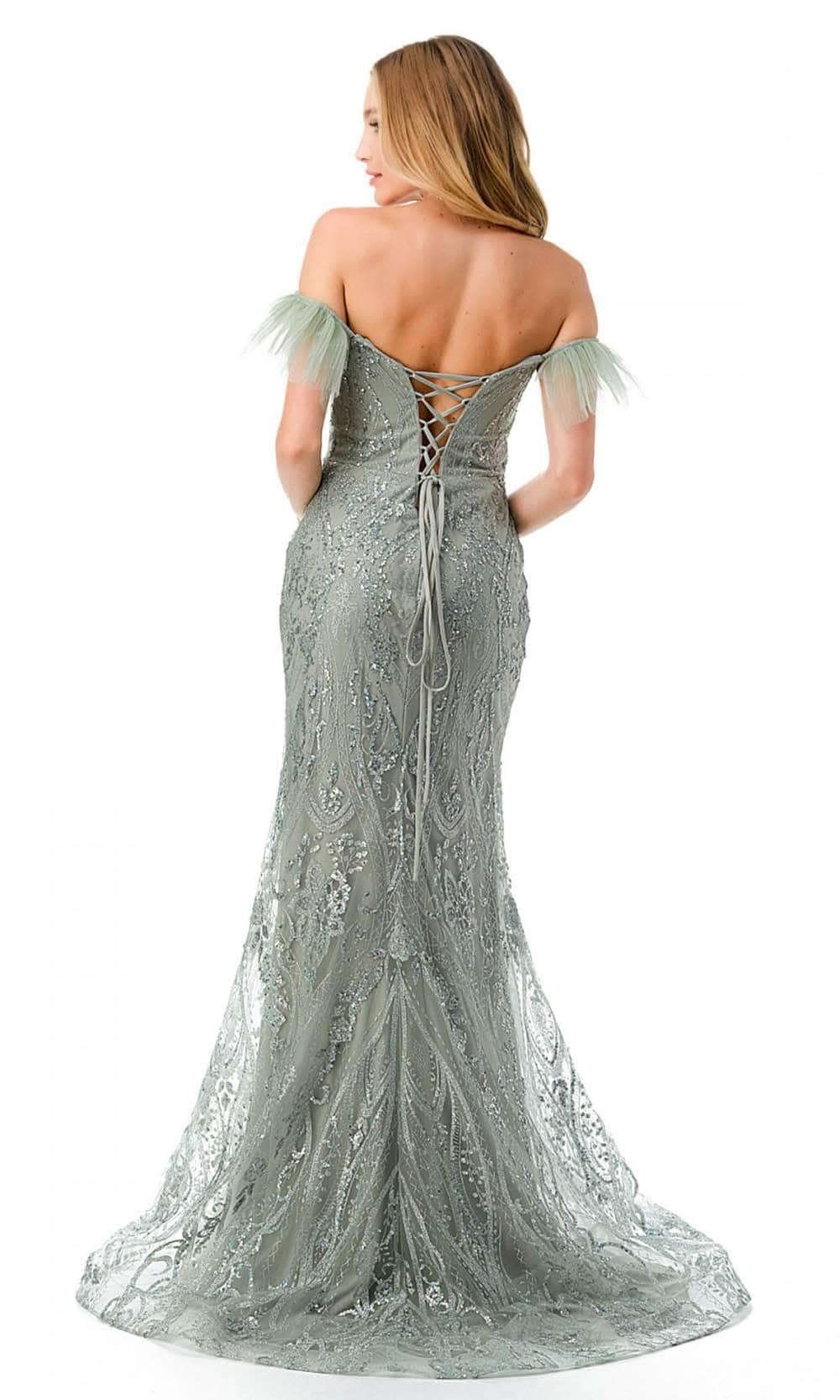 Trevi Collection L2786F - Embellished Evening Gown