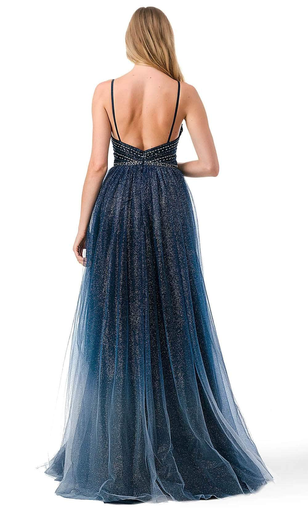 Trevi Collection L2788F - Tulle Prom Dress with Slit