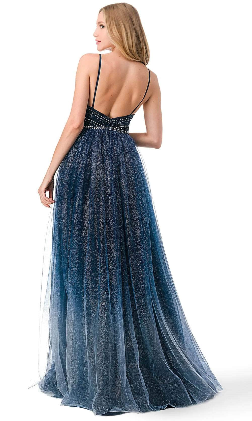 Trevi Collection L2788F - Tulle Prom Dress with Slit