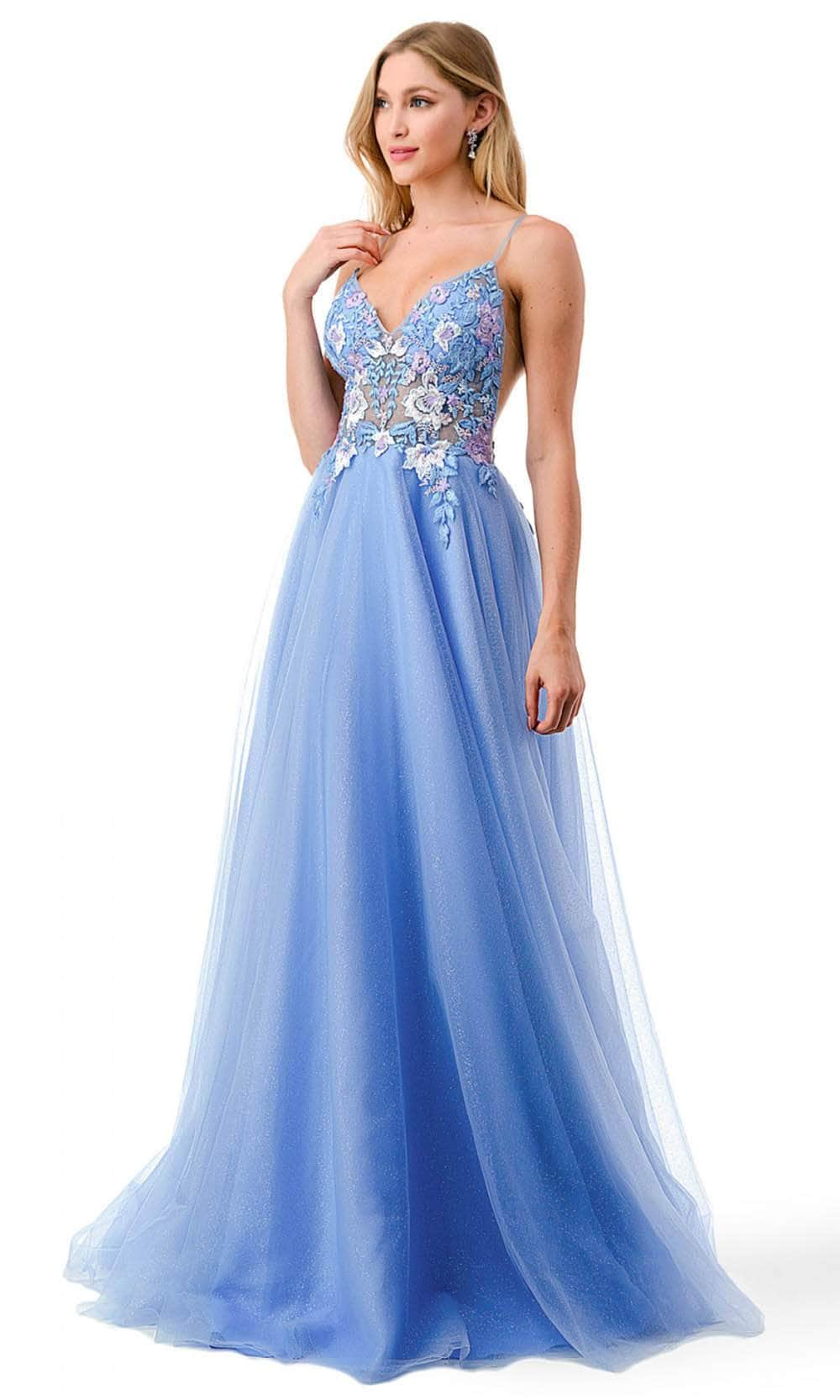 Trevi Collection L2792T - V-neck Prom Dress