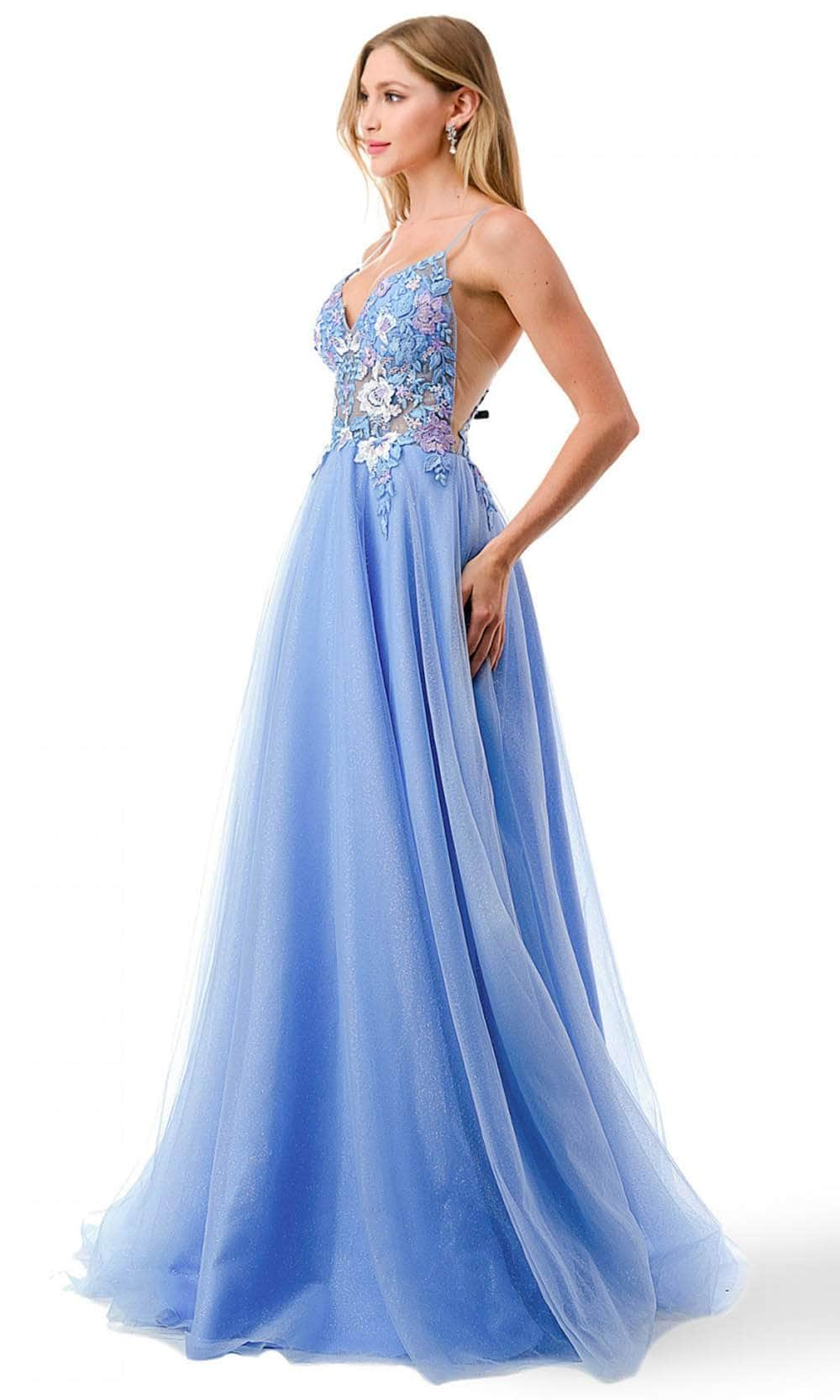 Trevi Collection L2792T - V-neck Prom Dress