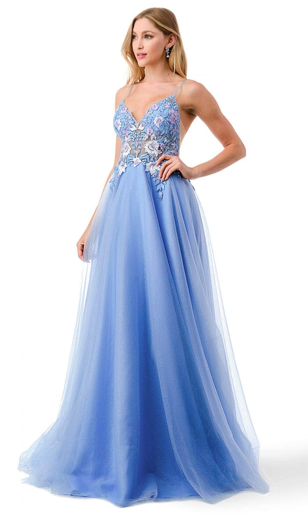 Trevi Collection L2792T - V-neck Prom Dress