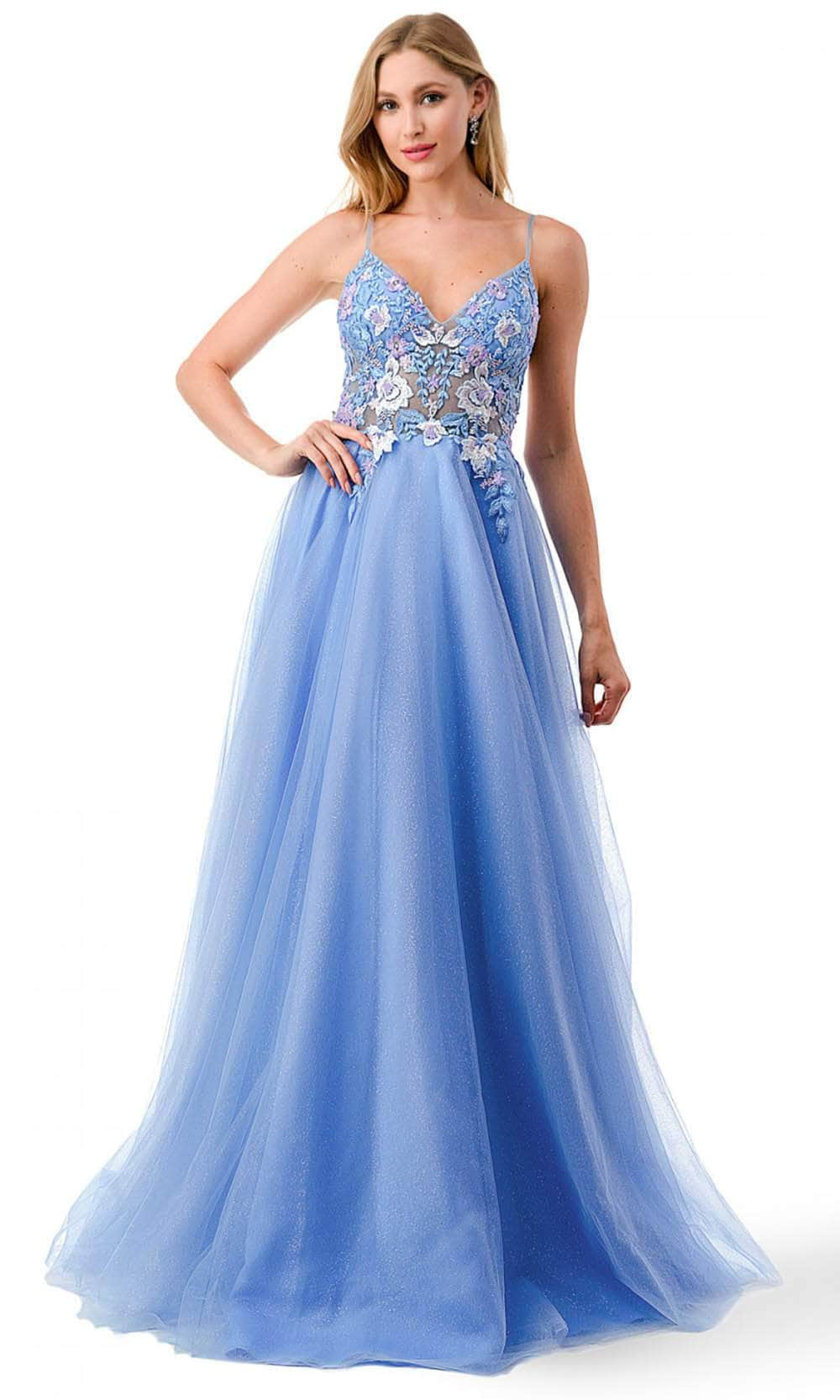 Trevi Collection L2792T - V-neck Prom Dress