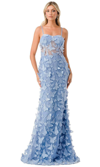 Trevi Collection L2801F - Applique Prom Dress XS / Perry Blue
