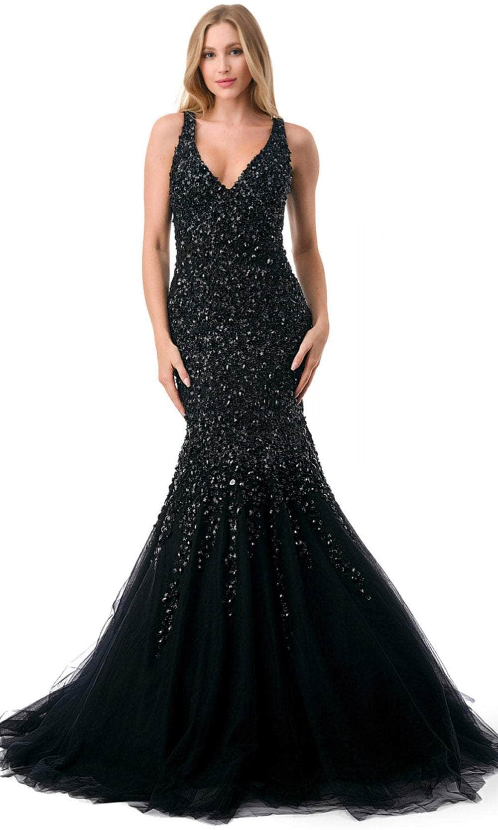 Trevi Collection L2802K - Mermaid Evening Gown XS / Black