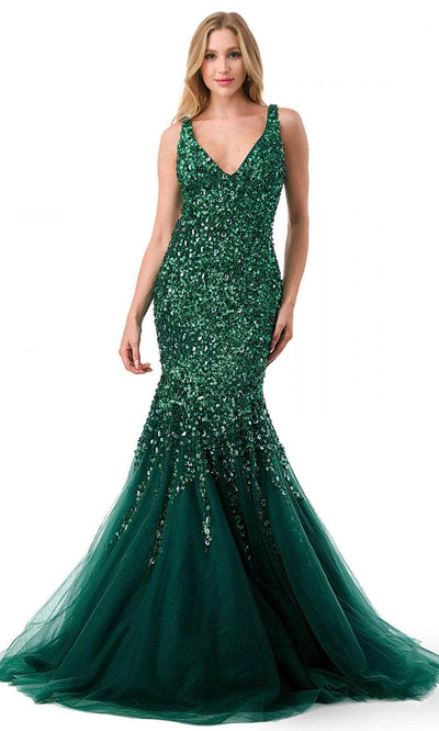 Trevi Collection L2802K - Mermaid Evening Gown XS / Hunter Green