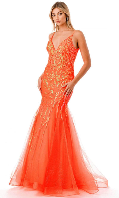 Trevi Collection L2807M - Corset Sequin Evening Gown