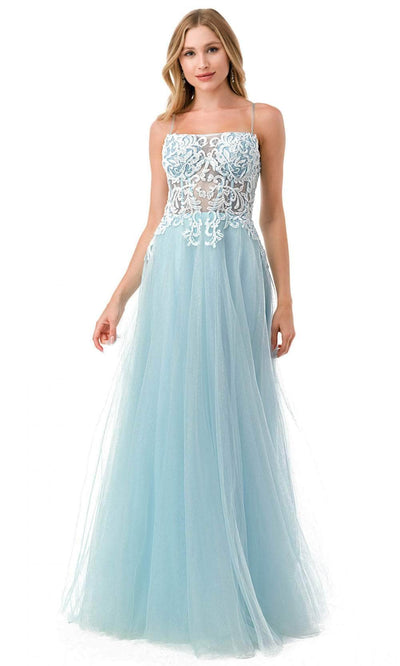 Trevi Collection L2809A - Sleeveless Prom Dress XS / Ice Blue