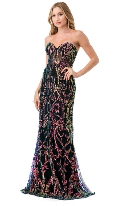 Trevi Collection L2815F - Glitter Prom Dress